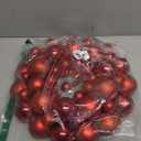 Christmas Ball Wreath 13" Xmas Wreaths Ornaments Glitter Thicken Shatterproof Garland Decoration for Door Wall Mantel Holiday Party Decor, Red
