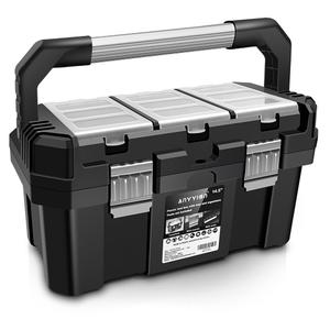 Anyyion 13 inch Small Tool Box with Removable Tray, Truly Strong and Durable For Hobby or Craft Storage Toolbox, (Internal Size:12.9"Lx6.1"Wx5.9"H)