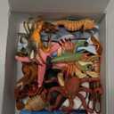 12 Pack Ocean Animal Toys with Educational Booklet for Kids, Realistic Soft Plastic Creatures Model Figures for Toddler Boys Girls, Under the Sea Party Favor, Birthday Gifts Water Table Toy