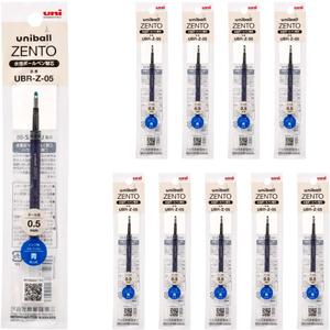 uniball ZENTO Water-Based Ink Refill UBR-Z-05, 0.5mm Fine Point, Blue, Compatible with uniball ZENTO Pens, UBRZ05.33, Pack of 10