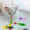 Jayol Electronic Engaging Pet Toy Fish, Waterproof LED Light Electronic Fish, Speeding up and Slowing Down Sway in Water, Twist Tail in a Lifelike Manner (4 PCS)