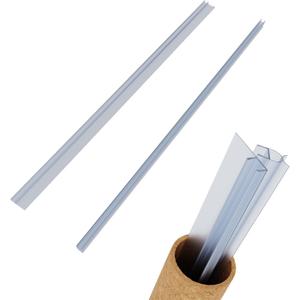 Sliding Shower Door Side Seal Set 80In. 2PCS, Frameless Glass Seal Strip, Shower Door Sweep, Stop Shower Leaks and Create a Water Barrier (2 Seals for 3/8" Glass Sliding Shower Door)