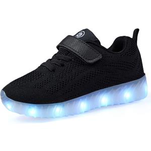 AoSiFu Kids Light Up Shoes Toddler Girls Boys Breathable Led Flashing Sneakers USB Charge (2 Little Kid)