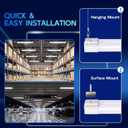 hykolity 6 Pack 4FT Linkable LED Shop Light, Utility Shop Light Fixture, 4400lm, 42W [250W Equivalent], 5000K Daylight Shop Lights for Garage, Hanging or Surface Mount, with Power Cord, ETL,White