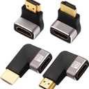 8K HDMI Eblow 4-Pack HDMI Right Angle Adapter 90 and 270 Degree Gold Plated, Support 8K@60Hz,4K@120Hz,HDR,eARC for PC Laptop HDTV Switch