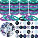 150 Pcs Suicide Prevention Awareness Accessories Silicone Bracelets Bulk Badge Reel Include 50 Bracelets 50 Badges 50 Stickers for Suicide Awareness Charity Event Party Supplies (Suicide Awareness)