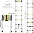Telescoping Ladders, (8.5Ft/2.6M) EN131 Standards Aluminum Extension Ladder, Extension for RV, Attics, Families, Outdoor Work, with a Maximum Bearing Capacity of 330lbs