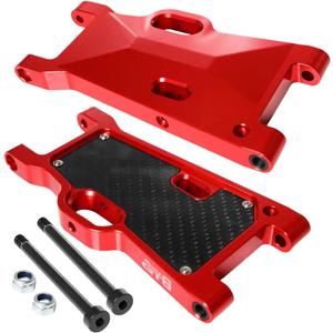 GTBRacing CNC Aluminum Alloy Front Rear Universal Suspension Arms Set for 1/ 5 RC Car LOSI Desert Buggy XL DBXL DBXL-E V1.0/ 2.0 Upgrade Part (with Carbon Fiber Plate Red)
