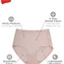 Hanes Women's Microfiber Stretch Underwear Pack, Comfort Flex Fit Brief Bikini or Thong Panties, 6-Pack, XL