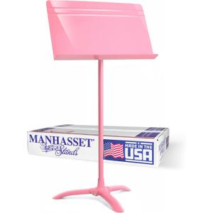 Manhasset 48 Symphony Music Stand for Sheet Music - Model 4801PNK
Long Lasting Durable Manhasset Stand, Adjustable Height, 20" x 12" Desk, Classroom, Orchestra and Band Use, Pack of 1