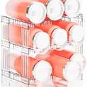Yieach 3 Pack Stanley Cup Organizer with Handle Slot,Stackable Water Bottle Organizer for Cabinet,Clear Acrylic Water Bottle Storage Rack,Waterbottle & Tumbler Organizer for 40oz Starbucks,Yeti Holder