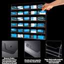 Hillban Acrylic Business Card Holder Wall Mount Clear Sticker Display Rack Multiple Card Holders Clear Acrylic Organizing Sticker Display Stand Pre Drilled(30 Pockets)