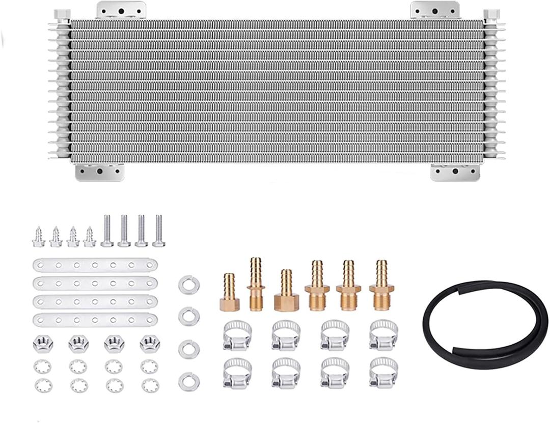 40k Transmission Oil Cooler Kit Compatible with Heavy Duty 40,000 GVW Max Low Pressure Drop Trans Cooler with Mounting Hardware, Towing Applications and Advanced Cooling Protection #LPD47391 (Silver)