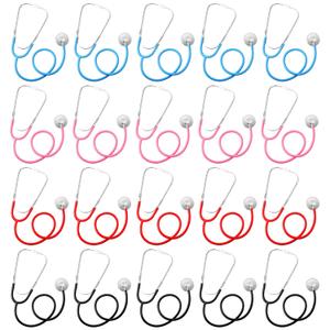 Hanaive 20 Pcs Kids Stethoscope Toys Bulk Stethoscopes for Children Girl Boy Doctor Nurse Party Halloween Costume Role Cosplay Pretend Game Accessories, 4 Colors
