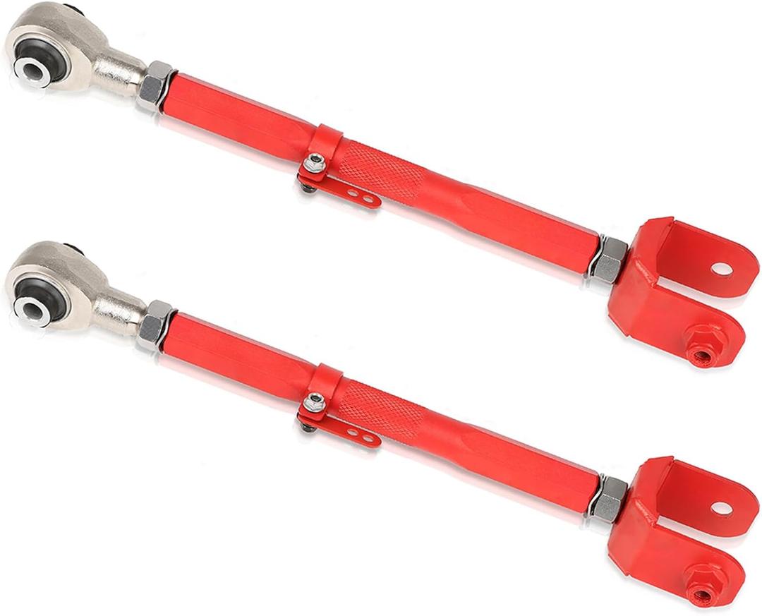 SCITOO Adjustable Rear Control Camber Arms Adj. +/- 3 fit for Acura TL 2009-2014 for Acura TSX 2010-2014 for Honda for Accord 2008-2014 for Improved Suspension Performance - Red Set of 2