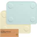 KeaBabies 2-Pack Silicone Placemats for Toddlers - 12x9 Non Slip Suction Baby Silicone Placemat for Kids Eating, Easy to Clean, Busy Travel Baby Mat for Dining Table, Food Grade/BPA-Free (Pastel Sky)