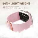 6 x Wepro Stretchy Solo Loop, Compatible with Apple Watch Band 38mm 40mm 41mm 42mm 44mm 45mm 46mm 49mm for Women Men, Soft Nylon Elastic Breathable Strap for iWatch Series SE 10 9 8 7 6 5 4 3 2 1 Ultra (Light Pink)