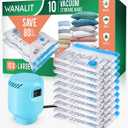 WANALIT Vacuum Storage Bags with Electric Pump, 10 Pack Large Size32"x 22" Reusable Compression Space Saving Bag for Clothes, Bedding, Mattress, Blankets, Pillows, Comforters, Travel, White