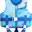 Kids Swim Vest, Toddler Floaties with Adjustable Safety Strap Swimming Aids Child Float Swimsuit for Boys and Girls Age 2-10 Years Old/22-88lbs (M(4-6 yrs/33-44 lbs), Whale)