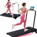 Portable Treadmill with Handles & Adjustable Incline, 3.5HP Compact Walking Pad Treadmill with Handle Bar, 0.6-7.6MPH Electric Small Under Desk Treadmills for Home Small Spaces, 350LBS Walking Pads