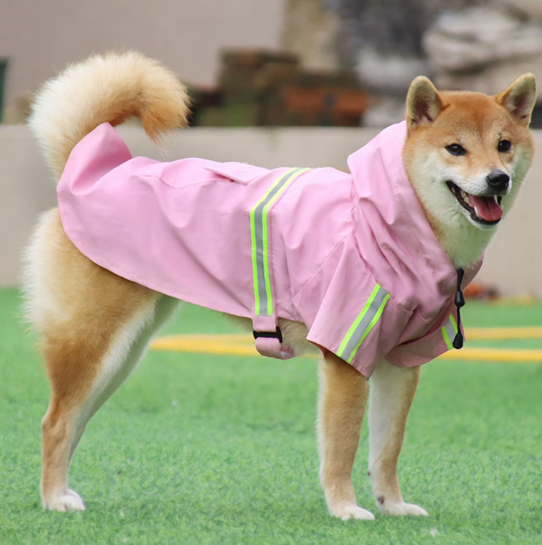 ORMARKET_Pet Dog Raincoat Hooded - Adjustable Waterproof Dog Rain Jacket Lightweight Reflective Dog Rain Coat Pet Slicker for Dogs(Pink,m)