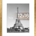 upsimples 12x16 Picture Frame, Display Pictures 8.5x11 with Mat or 12x16 Without Mat, Wall Hanging Photo Frame, Bronze, 1 Pack