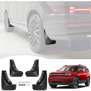 Mud Flaps for 2024-2025 Hyundai Santa Fe No Drill Splash Guards Front & Rear SUV Mud Guards 4PCS Set for 24-25 Santa Fe Accessories
