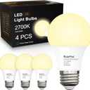 2 x A19 LED Light Bulbs,Soft White 2700K,60 Watt Equivalent,4-Packs