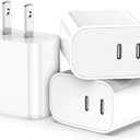 USB C Charger Block,3-Pack Dual Port USB C Fast Charging Block，Type C Wall Charger Plug for iPhone 17/16/15/14/13/12/11/ Pro Max/Plus/Xs Max/XR/X,iPad Pro White (20W)
