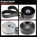 90K-38279A Serpentine Belt Drive Tensioner with Idler Pulley Kit for Ford Fusion 2006-2009 Drive Belt Tensioner Kit for Mercury Mariner 2008 for Lincoln Zephyr 2006 38279
