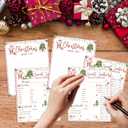 2 x 8"x10" Christmas Wish List Secret Santa Gift Exchange Card - 20PCS Double-side Christmas Questionnaire Cards - Home, Office, Classroom Xmas Holiday Party Gift Idea For Family, Friends, Coworkers - A05