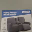 TAOCOCO Loveseat Recliner Cover with Middle Console, Stretch Loveseat Cover for 2 Seat Recliner Couch, Jacquard Reclining Sofa Covers Loveseat Slipcover Furniture Protector, Chocolate