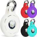 Apple Air Tag 5 Pack Holder Case - Secure AirTags Keychain for Luggage Keys Kids Pets Dogs & Cats - Travel Outdoor Indoor Use (5 Pack)