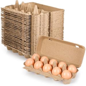 Nuenen 200 Pieces Egg Cartons Bulk Cardboard Blank Light Egg Cartons Empty Container Tray for Farm Market Family Kitchen(2 x 5 Style)