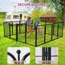 Dog Playpen, 40 inch 8 Panels Dog Fence with Extra Wide Gate, No-Tripped Pet Playpen Rustproof Dog Pen Indoor Puppy Playpen for Temporary Containment, Portable Pet Fence for RV Camping