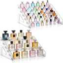 2 Pack 6 Tier Perfume Organizer Stand, Versatile Acrylic Perfume Organizer Holder Display Stand Storage Tray for Figures Makeup Nail Polish Graded Cards Organization