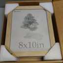 8x10 Picture Frame 4 Pack, Textured Natural Wood, HD Tempered Glass, Gallery Photo Frame, Table or Wall Display