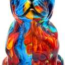 FUNSXBUG Colorful Art French Bulldog Statue Dog Figurines Sculpture Collectibles Home Office Desktop Decor Outdoor Garden Display Decoration Resin (Colour 3)