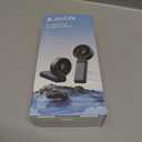 JISULIFE Handheld Fan Life7 Ultimate Flexibility: High-Power Motor, LED Display, 19.5 Hrs. Cooling, 5000mAh Rechargeable, 5-Speed, Foldable Design, 3-IN-1 Portable Fan for Travel Cruise Beach (Black)