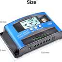 MPPT Solar Charge Controller 30A 12V/24V Auto Solar Panel Intelligent Regulator with Dual USB Port LCD Display for Lead Acid Batteries