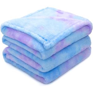 MUGD Soft Blankets Fleece Soft Fuzzy Throw Blanket Kids Warm Throw Blanket for Bed, 40"x50"/ 100x130cm, Blue Purple