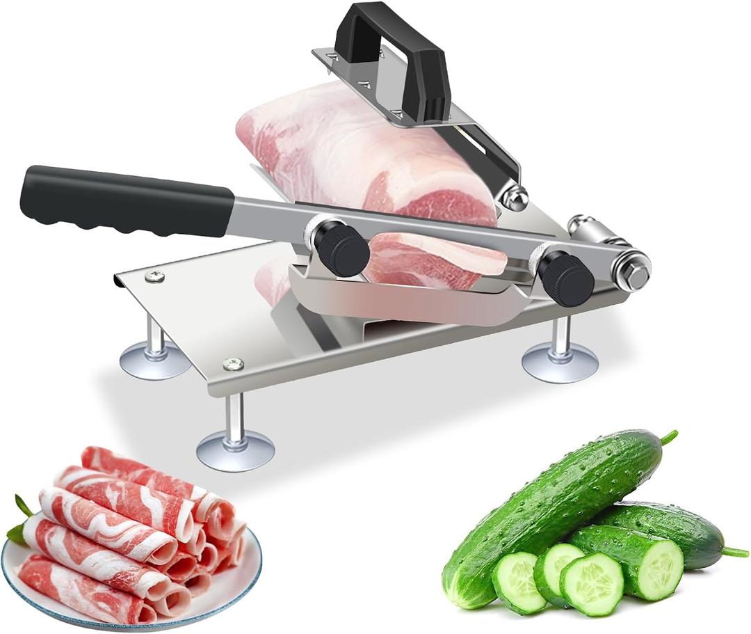 Manual Frozen Meat Slicer Meat CutterMeat Cutter Beef Mutton Roll for Hot Pot BBQ Food Slicer Slicing Machine for Commercial or Home Cooking of Hot Pot Shabu Shabu Korean BBQ