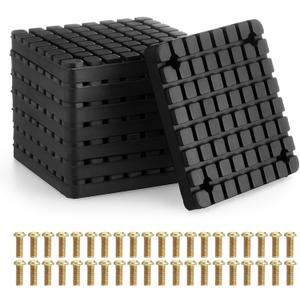 Nuanchu 8 Pcs 4-3/4" x 4-3/4" x 0.47" Square Rubber Auto Lift Arm Spacer Pad Anti-Slip Jack Stand Pad for 2-Post Car Lift with 32 Screws for Automobile Lifts, Jacks, & Racks