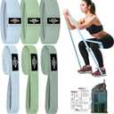 Fabric Resistance Bands for Working Out, 6Pack Non-Slip Exercise Bands for Women and Men, Fabric Booty Bands for Home, Fitness, Pilates, Stretching (6pcs Blue/Light Green/Dark Green)