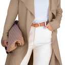 Angerella Women's Casual Long Sleeve Draped Open Front Knit Long Cardigan Sweater Outwear Coats with Pocket (Beige, L)