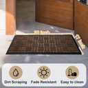 MATALL Outside Door Mat - 36x17 Inches Brown Welcome Matt, Indoor and Outdoor Dirt Trapper Door mat for Office Doorway, Patio, Porch, or Deck