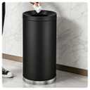 Commercial 13 Gallon Trash Can with Open Top, Matte Black Stainless Steel