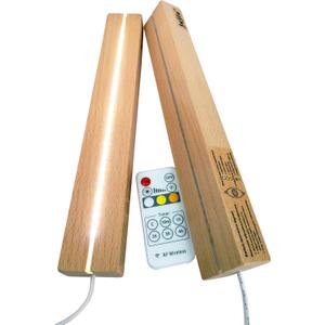 1 Pcs LED Light Display Pedestal Wooden Rectangle LED Lighted Base Stand 11.81 Inch Double Colors Dimming Night Light Lamp Base for Crystal Glass Art Resin Jewelry, Room Decor With Remote Control