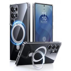 TORRAS for S25 Ultra Case, [4X Military Grade Drop Tested] [Build in Stand] [Fit for Magsafe] Shockproof Slim Protective for Samsung Galaxy S25 Ultra Case Clear