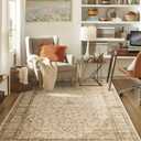 6x9 Area Rugs for Living Room,Machine Washable Low Pile Non Slip Stain Resistant Vintage Euro Floral Boho Desgin Carpet Rug for Bedroom Dining Room Kid's RoomHome Office,Natural Beige